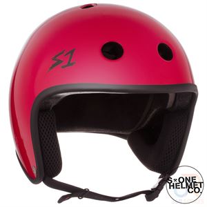 S1 RETRO Helmet - Red Gloss - Angled - SHRLIRG