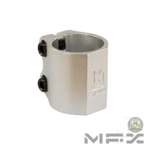 MFX Extreme Double Scooter Clamp - Silver - Angled - 205-471