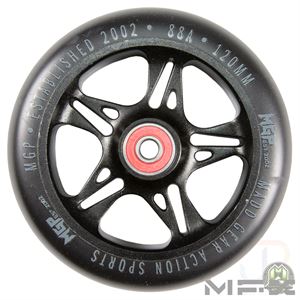 MFX FUSE Core 120mm Wheels - Black Silver - Face - MGP207-068