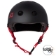S1 LIFER Helmet - Matt Black inc Red Strap - Front - SHLIMBKR