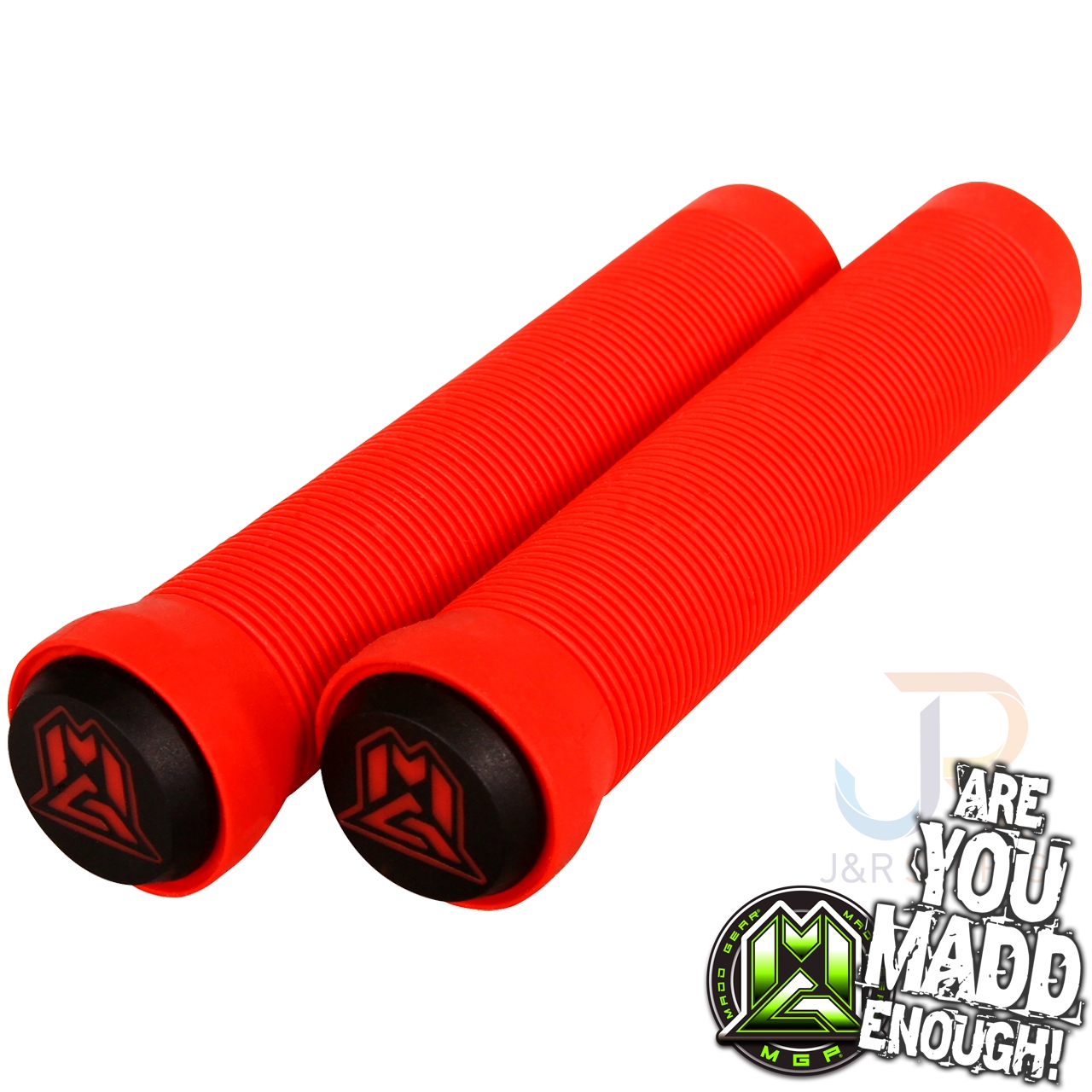 150mm Grind Grips inc Bar Ends Red from Madd Gear distributed by J & R Sports J and R Sports