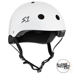 S1 MEGA LIFER Helmet - White Gloss - Angled - SHMELIWG