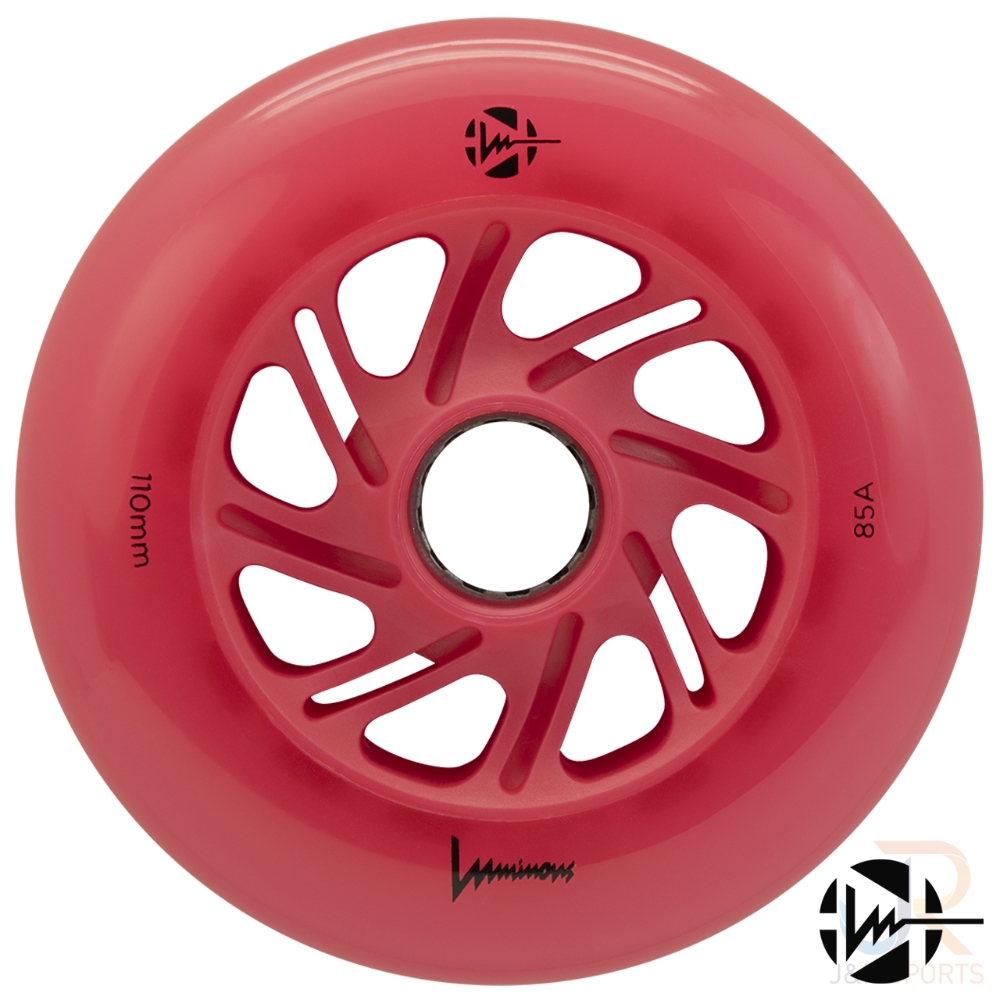 110mm Luminous LED Light Up Inline Wheels in Red from Luminous Wheels