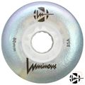Luminous Wheels - White Glitter 80mm 85a - Face - LUWLLU8085NAWH