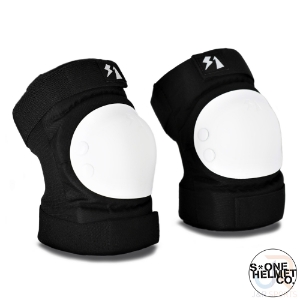 S1 PARK ELBOW PADS - BLACK  w/ WHITE CAPS - SMALL