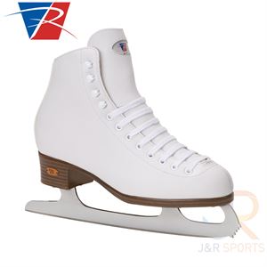 Riedell Ice Skates White Ribbon 112 Angled View
